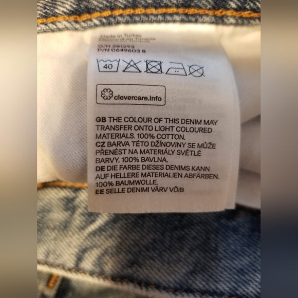 NWT H&M Original Strainght Fit Hogh Waist & Denim Size 30 Color Light Blue - Picture 10 of 10